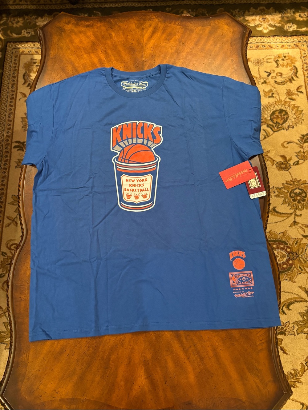 New York Knicks Mitchell & Ness Blue Graphic Tee New With Tags Size 2XL